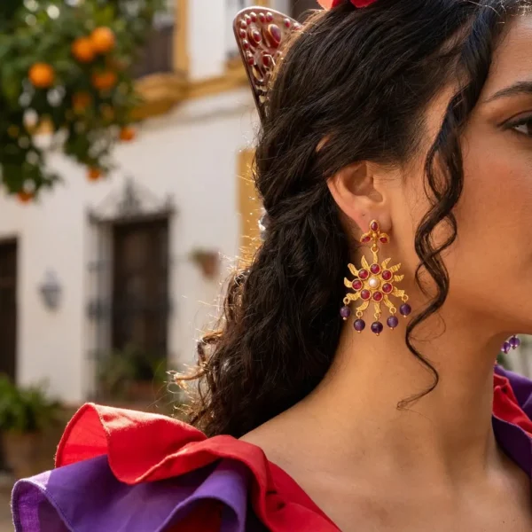 pendiente sol morados preview3